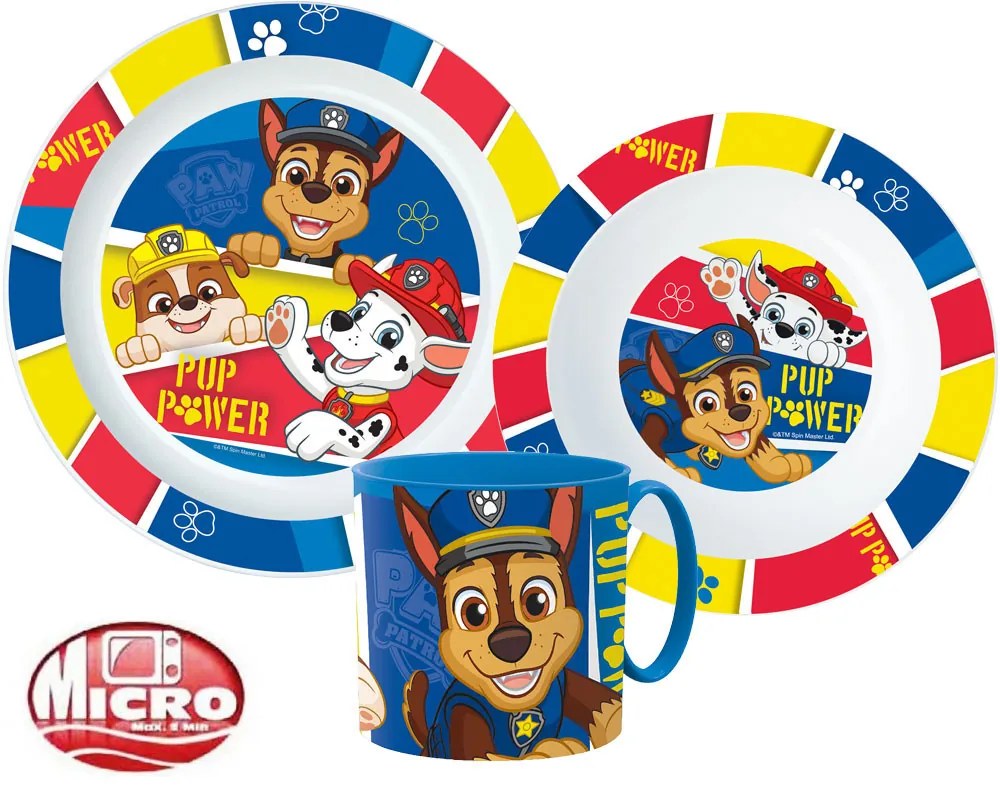 Mancs Őrjárat micro étkészlet szett 265ml bögrével (pup power)