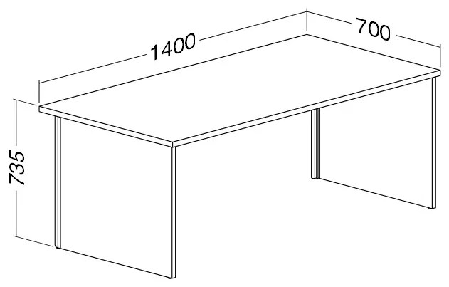 ProOffice A asztal 140 x 70 cm, vadkörte