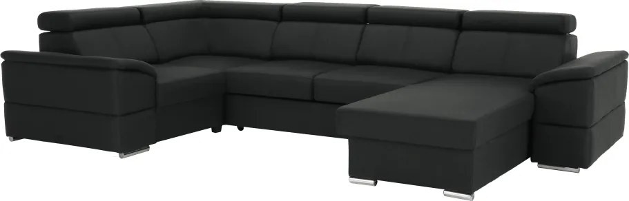 Ülőgarnitúra, sötétszürke, jobbos kivitel, SEGORIA ROH U