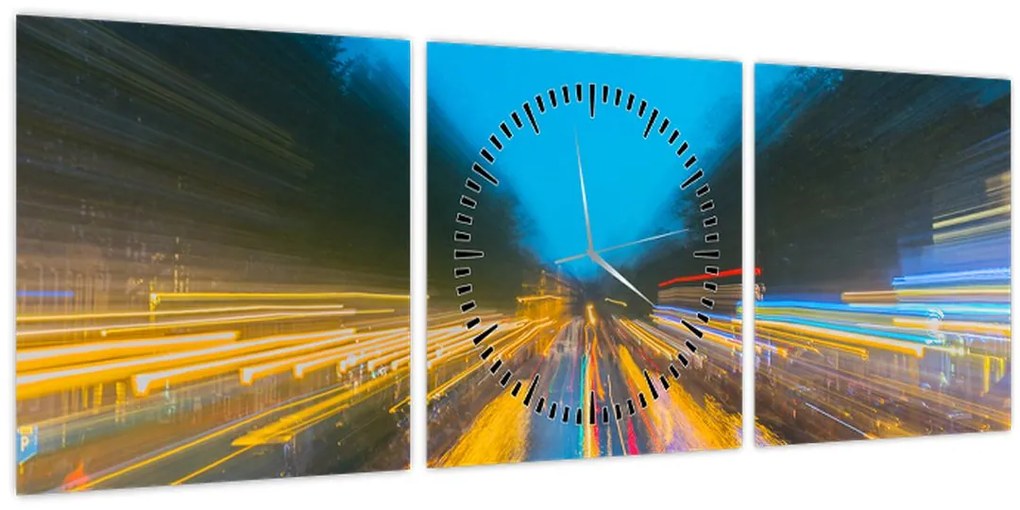 Kép - Festmény absztrakció (órával) (90x30 cm)