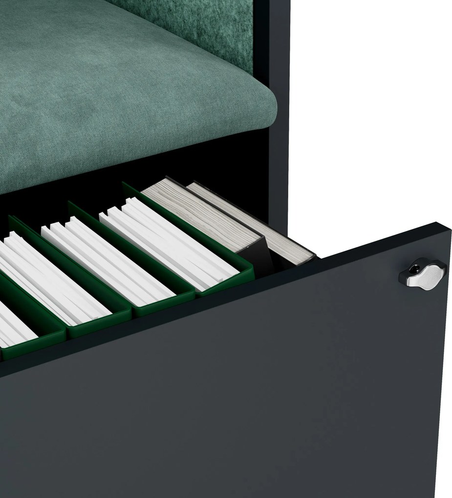 Sally 600mm korpus Antracytowy - siedzisko Zielony