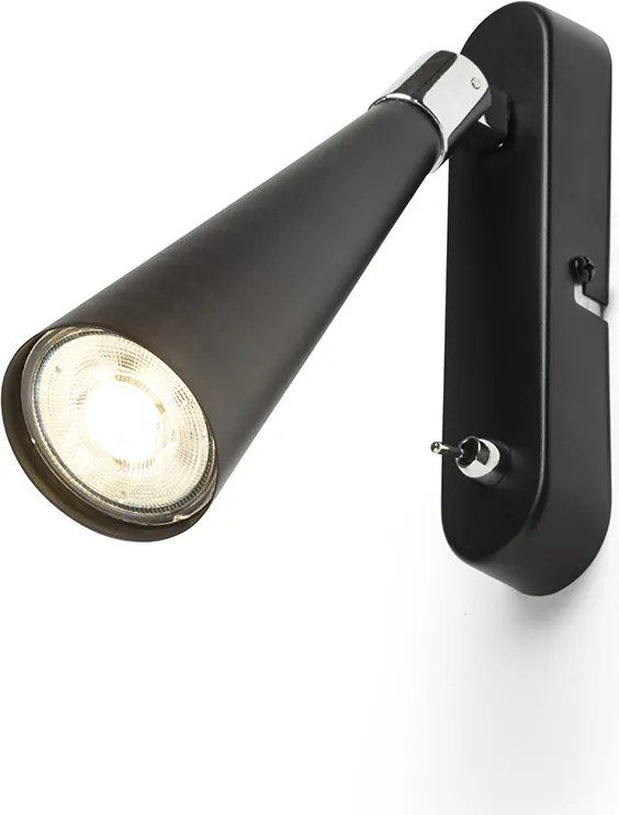 RENDL ALEXIS nástěnná černá chrom 230V LED GU10 5W