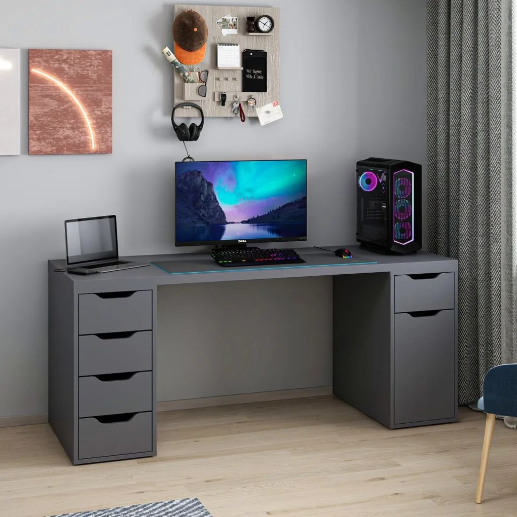 Alen 180cm 5 Drawer Cabinet - Anthracite