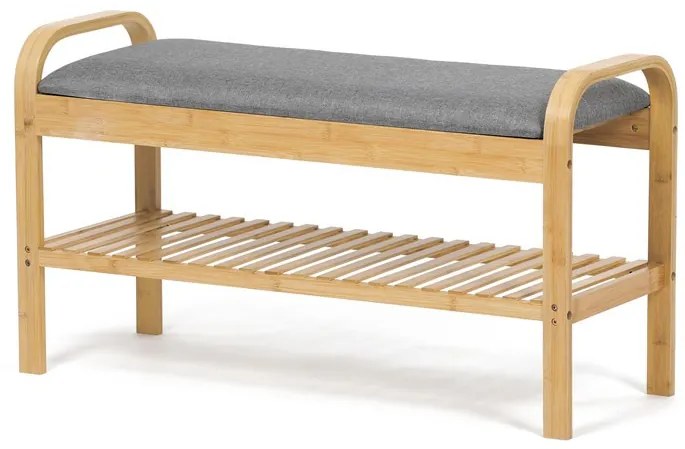 Natúr Bambusz Cipős, Szürke Betétekkel. DR-N1016 GREY2