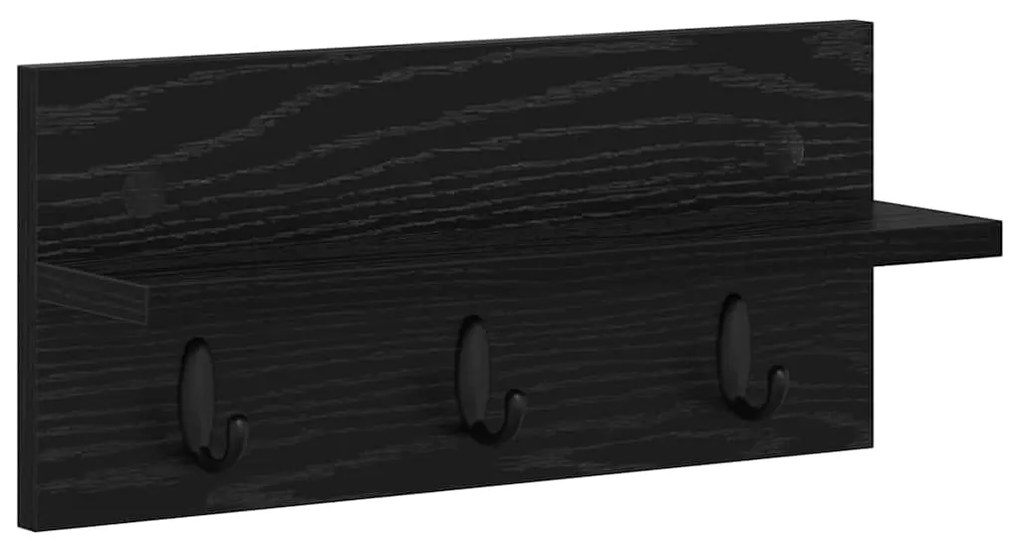 Fali Kabáthorog polcokkal Musta tammi 40 x 10.5 x 18 cm Faanyag