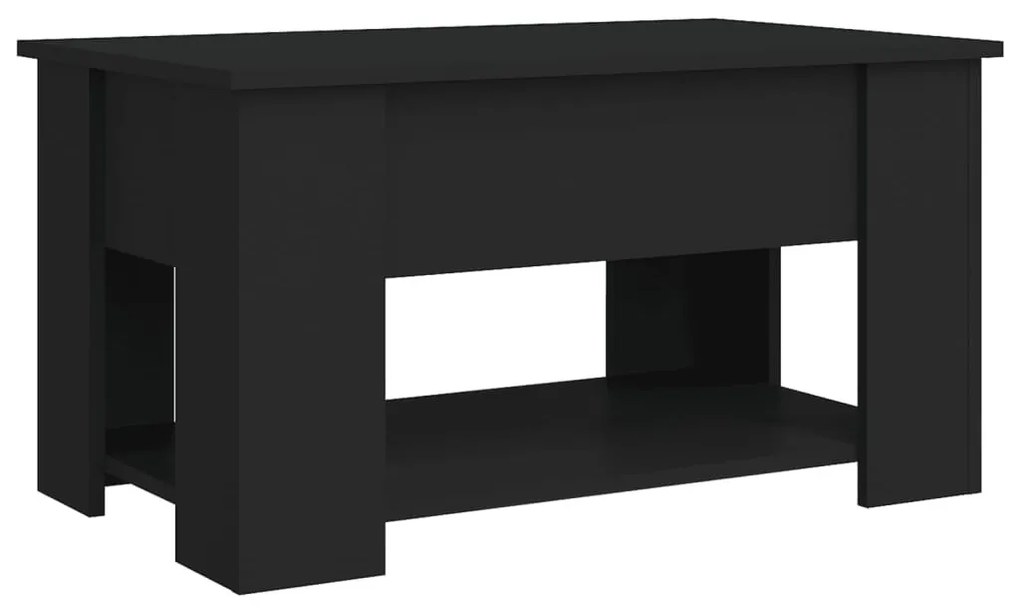 Fekete szerelt fa dohányzóasztal 79 x 49 x 41 cm