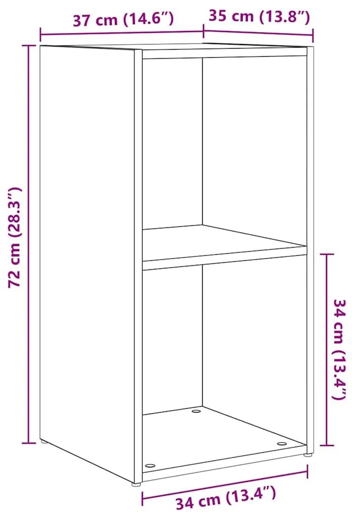 TV szekrény garnitúra 4 pcs kézműves tölgy 37 x 35 x 72 cm