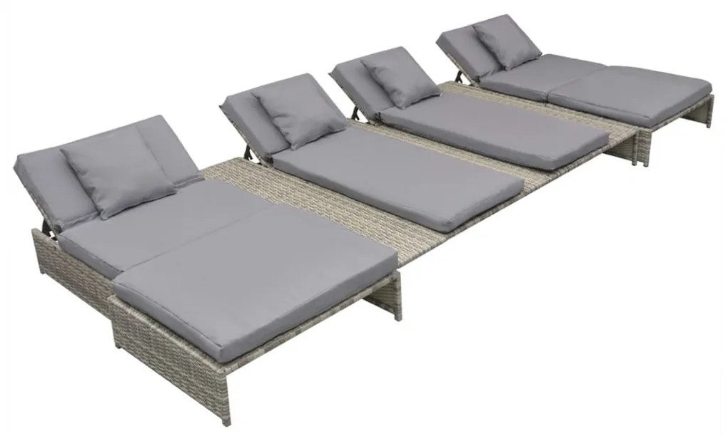 15 részes szürke kültéri polyrattan pihenőszett