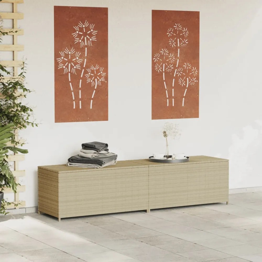 vegyes bézs polyrattan kerti tárolóláda 469 L