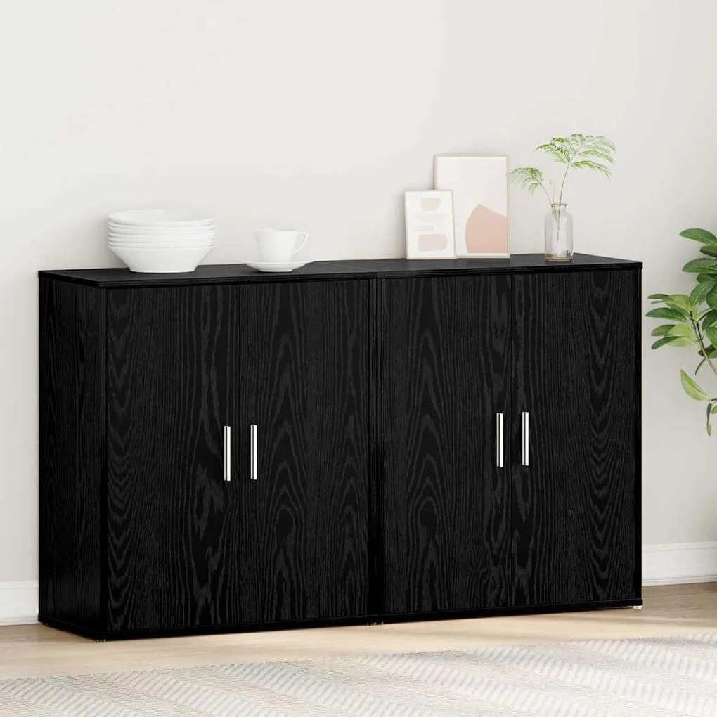 Magasfiú 2 pcs Musta tammi 60 x 31 x 70 cm Faanyag