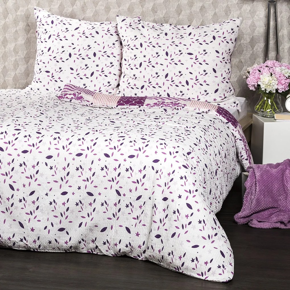 4Home Patchwork violet krepp ágynemű, 140 x 220 cm, 70 x 90 cm