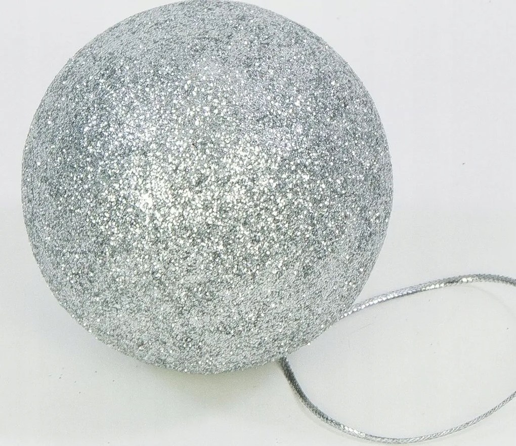 Hungarocell gömbök csillámporral, karácsonyfadísz 6cm/6db 4 szín