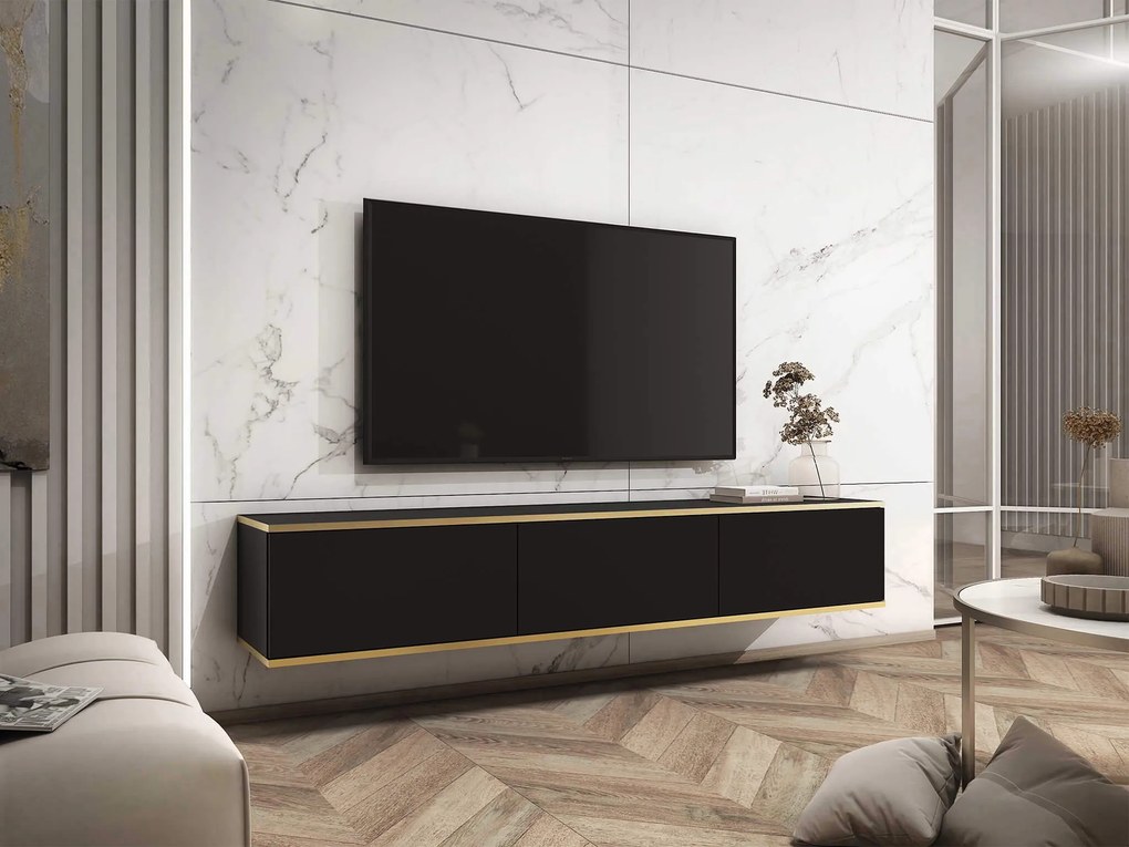 PM ORO RTV175 fali tévés szekrény - fekete