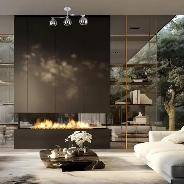 Csillár rúdon CONNOR 3xE27/15W/230V fényezett króm/szürke