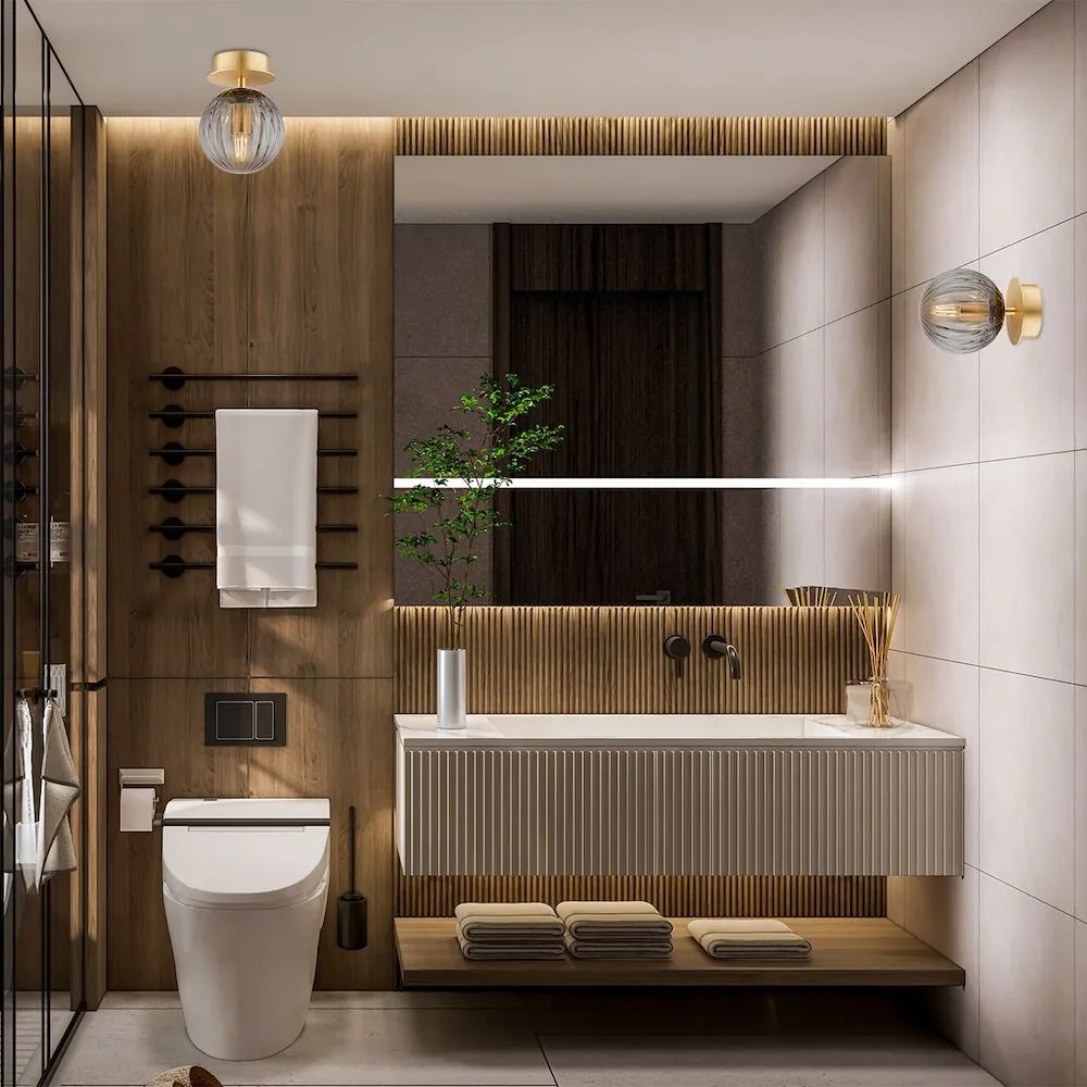 ARGON 8510 PALOMA Loft Mennyezeti Lámpa Füstös, Csiszolt Sárgaréz E14 IP20