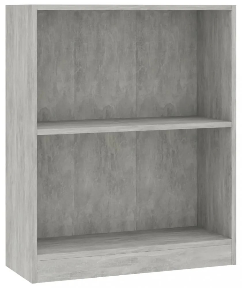 betonszürke szerelt fa könyvespolc 60 x 24 x 76 cm