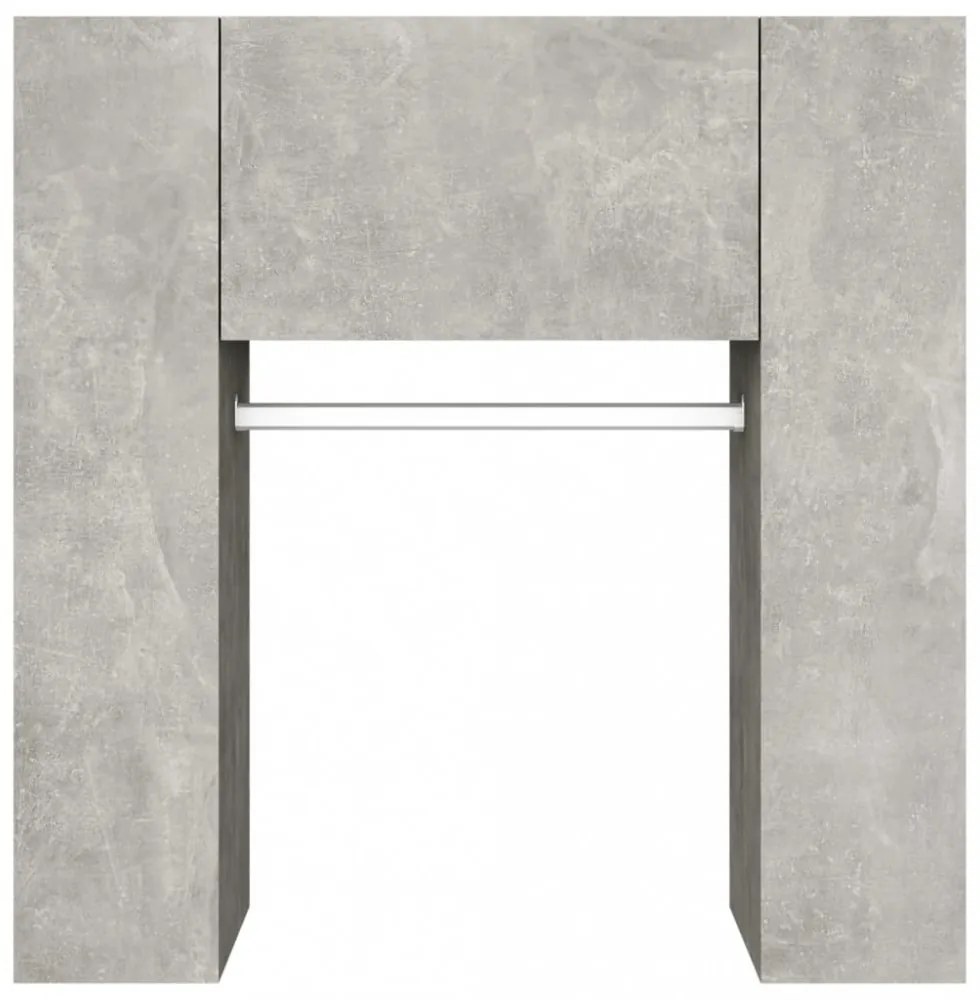 betonszürke szerelt fa előszobaszekrény 97,5 x 37 x 99 cm