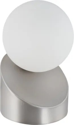 Globo 50300101 Asztali lámpa, fém nikkel matt, érintéses be/ki kapcsoló, ø: 100mm, M: 160mm, izzóval: 1x G9 LED 3W 230V, 330lm forrás, 275lm kimenet, 3000K