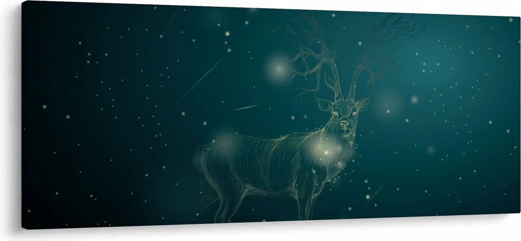 Kép - Varázslatos szarvas éjszaka (120x50 cm)