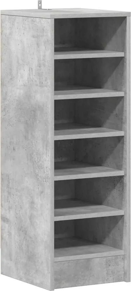 vidaXL betonszürke szerelt fa cipősszekrény 31,5 x 35 x 90 cm