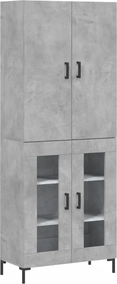 vidaXL betonszürke szerelt fa magasszekrény 69,5 x 34 x 180 cm