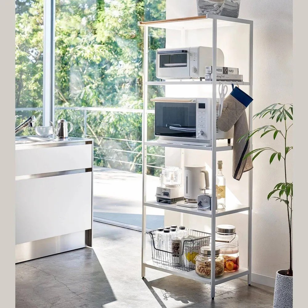 Matt fehér acél polcos állvány 60x170x46,5 cm Tower – YAMAZAKI