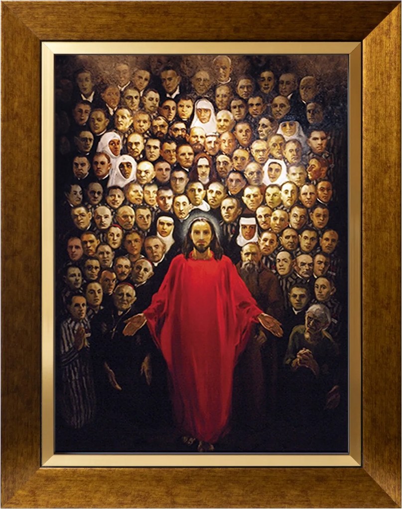 Jézus Kinyilatkoztatása Testvér Elia Vászonkép Arany Díszített Kerettel 30X40