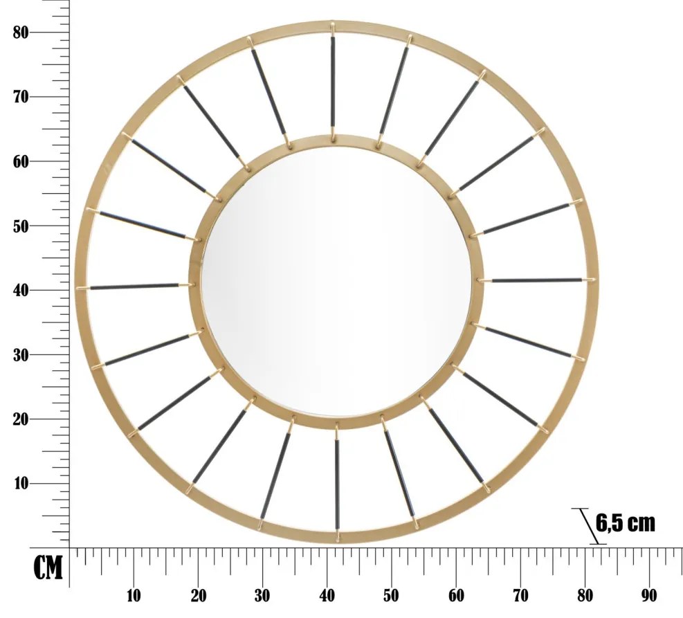 Fali tükör glam sötét ø 81x6,5 (tükör ø 41,5)cm