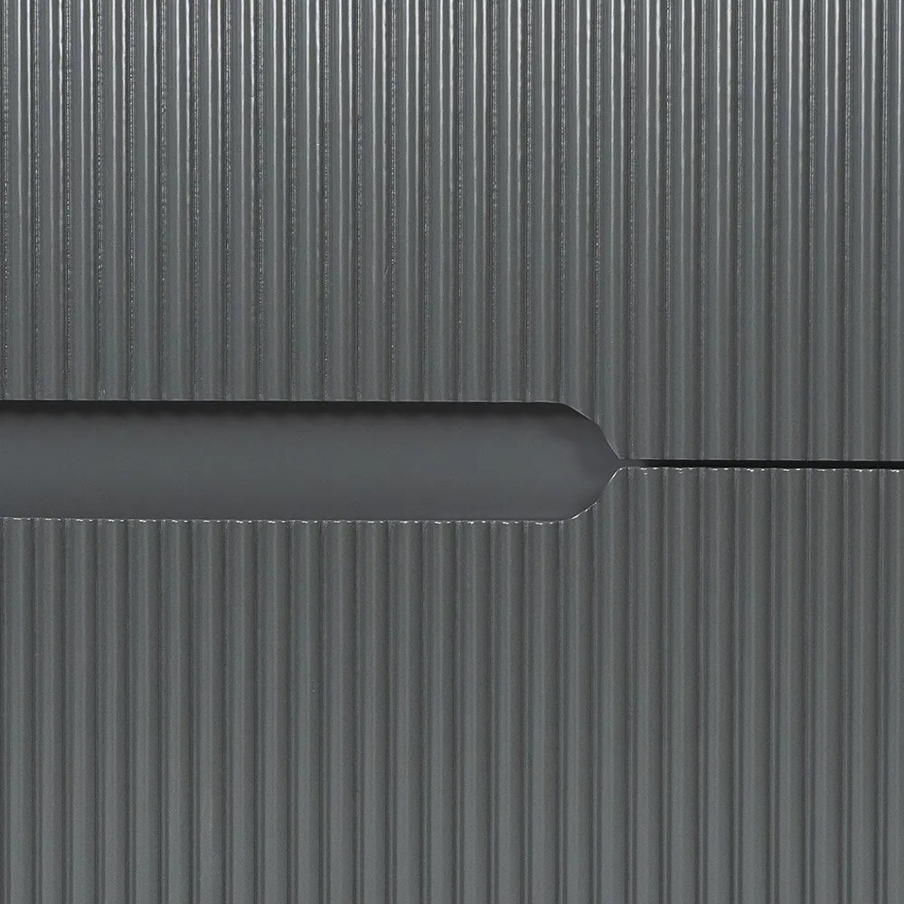 Trent Fürdőszobabútor 80 cm kerámia mosdóval (2 fiókos) tükörrel 60x80 cm antracit szürke