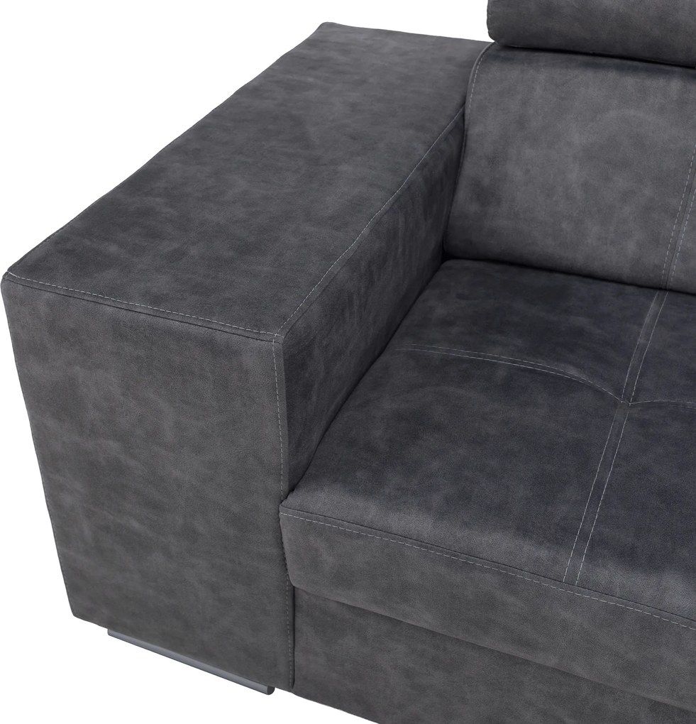 Ülőgarnitúra, szürke, jobbos, MALAGA