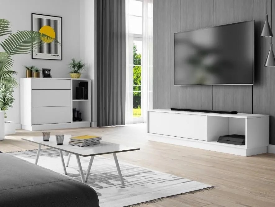 TV asztal/szekrény Freja 1 (fehér). 1097203