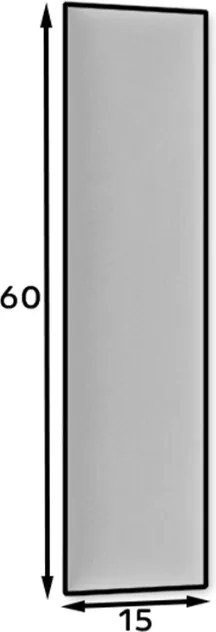 Kárpitozott fali panel QUADRATTA 15x60 cm, szürke