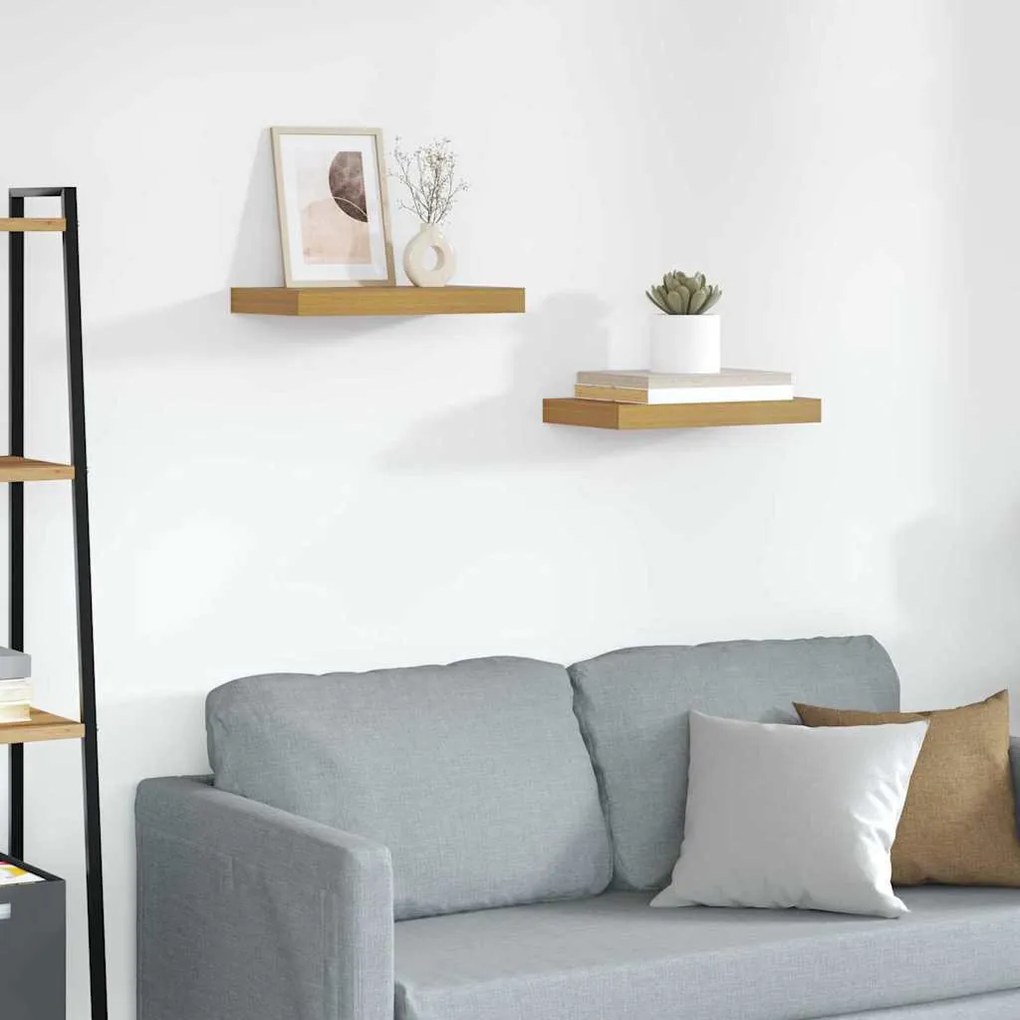 Falpolc Falra szerelhető 2 pcs Bézs 40 x 23,5 x 4 cm Faanyag