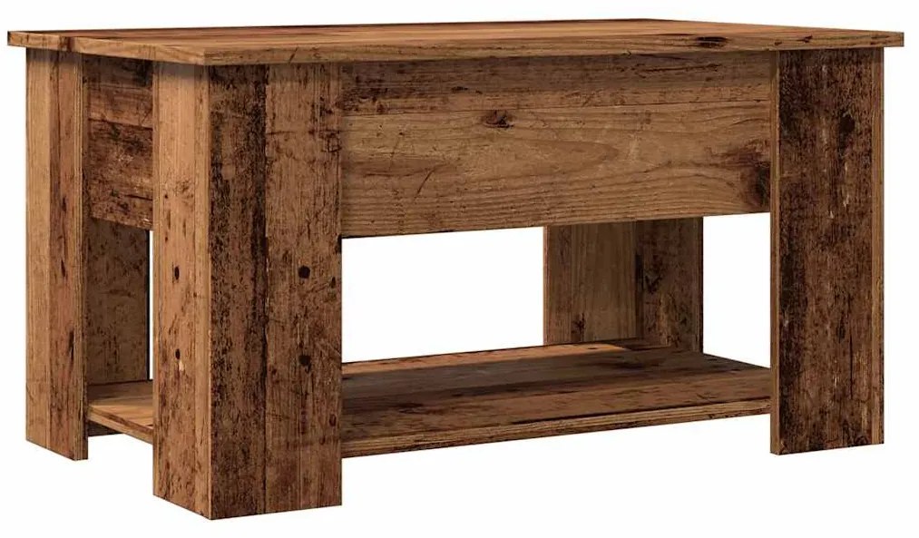 antik fás szerelt fa dohányzóasztal 79 x 49 x 41 cm