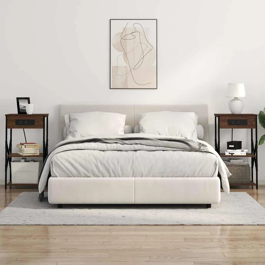 Éjjeli Szekrények 2 pcs barna tölgy 41 x 31 x 76 cm Faanyag