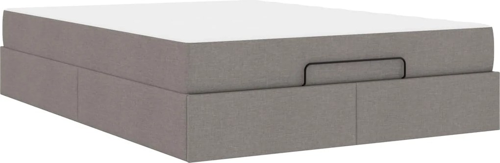vidaXL Ágykeret matraccal matracmal 2 pcs Tópszínű szövet