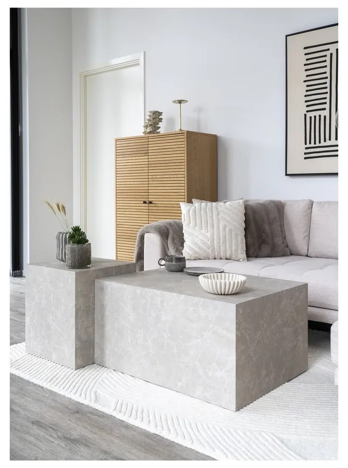 Szürke agyagkerámia tányér készlet 4 db-os ø 21 cm Selma – House Nordic