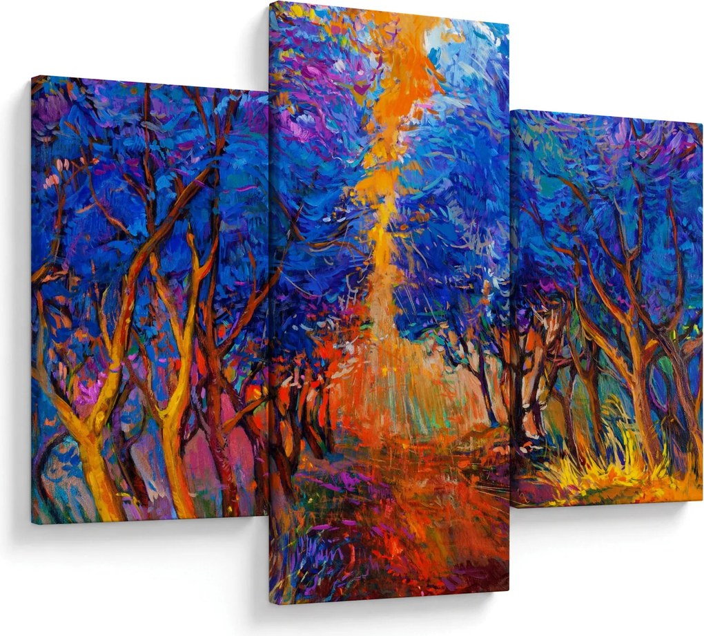 Kép - őszi fa koronák, modern impresszionizmus (90x60 cm)