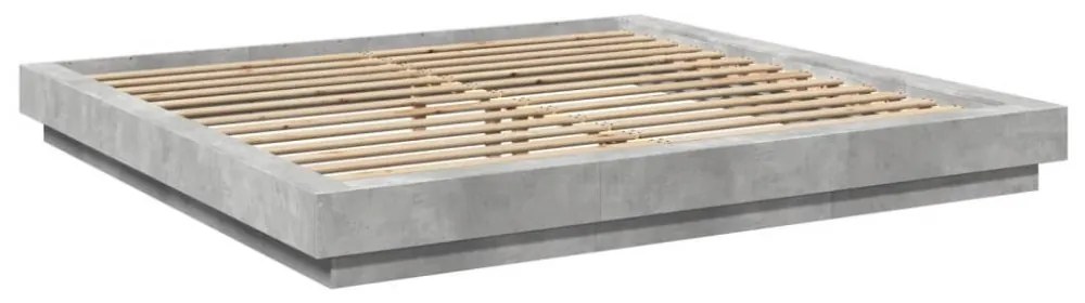 betonszürke szerelt fa ágykeret 180 x 200 cm