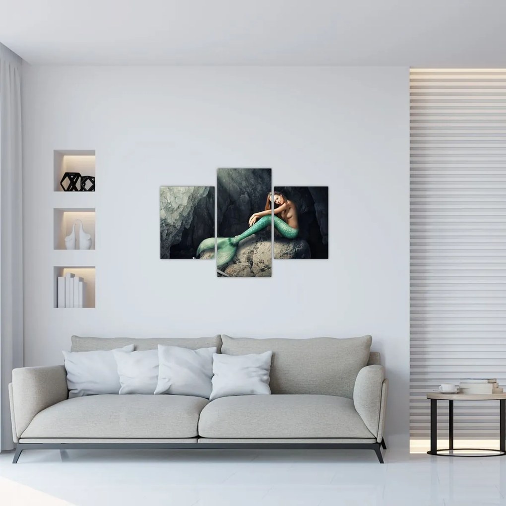Kép - Hableány a sziklán (90x60 cm)