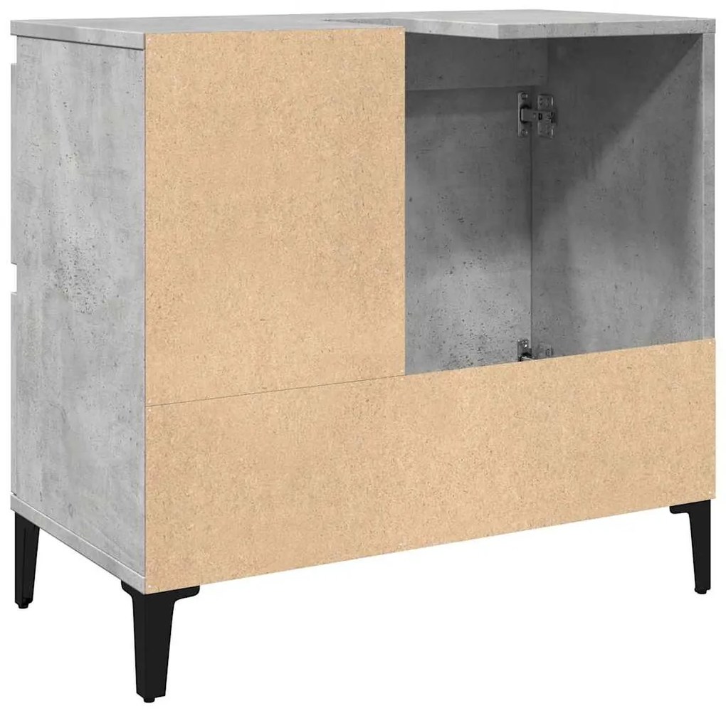 betonszürke szerelt fa mosdószekrény 65 x 33 x 60 cm