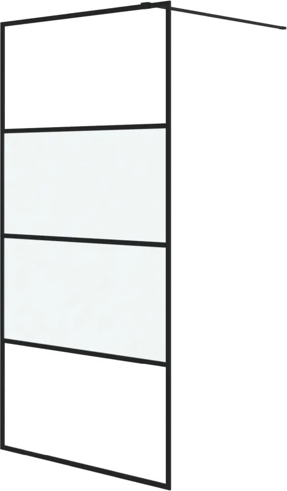 vidaXL fekete selyemmatt ESG üveg zuhanyfal 100 x 195 cm