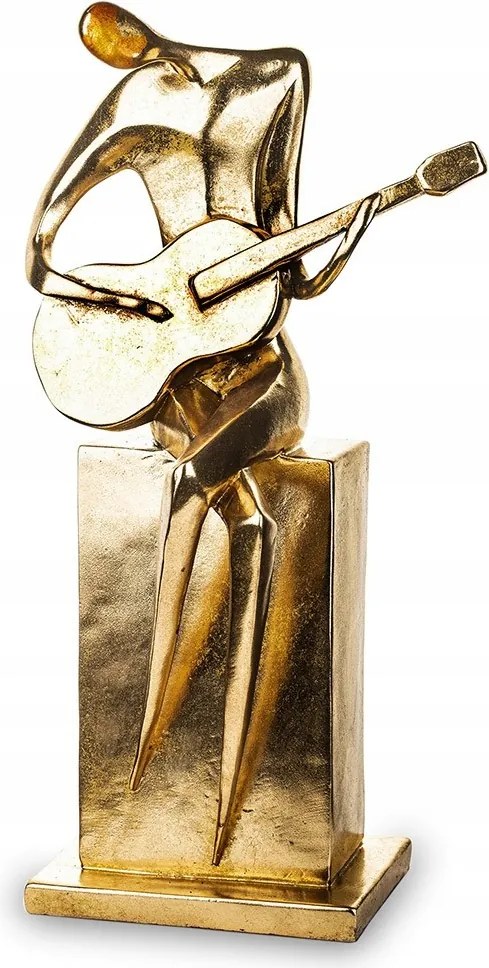 Zenész Gitáros Figura 45cm Arany Gitár Koncert 40 50