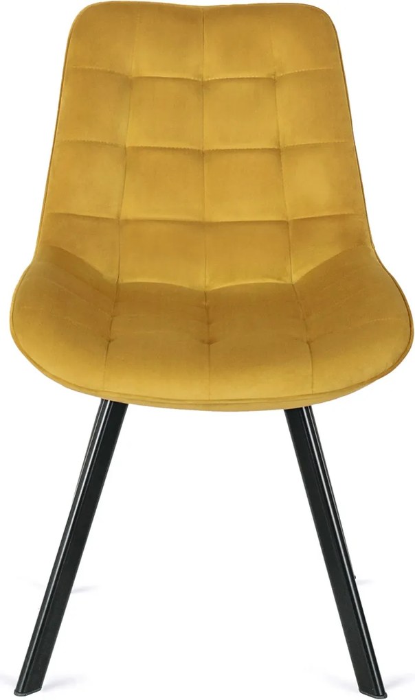 Szék mustársárga színben, bársony kárpittal. RICK
