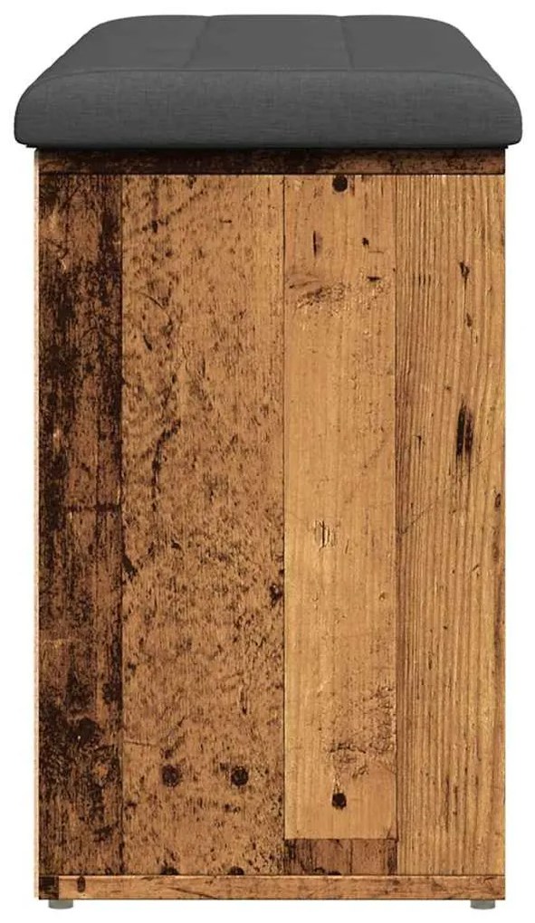 antik fa szerelt fa cipőtároló pad 102x32x50 cm