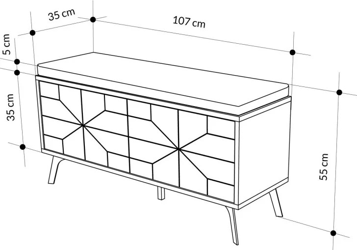 Dune Bench Hitit előszobapad