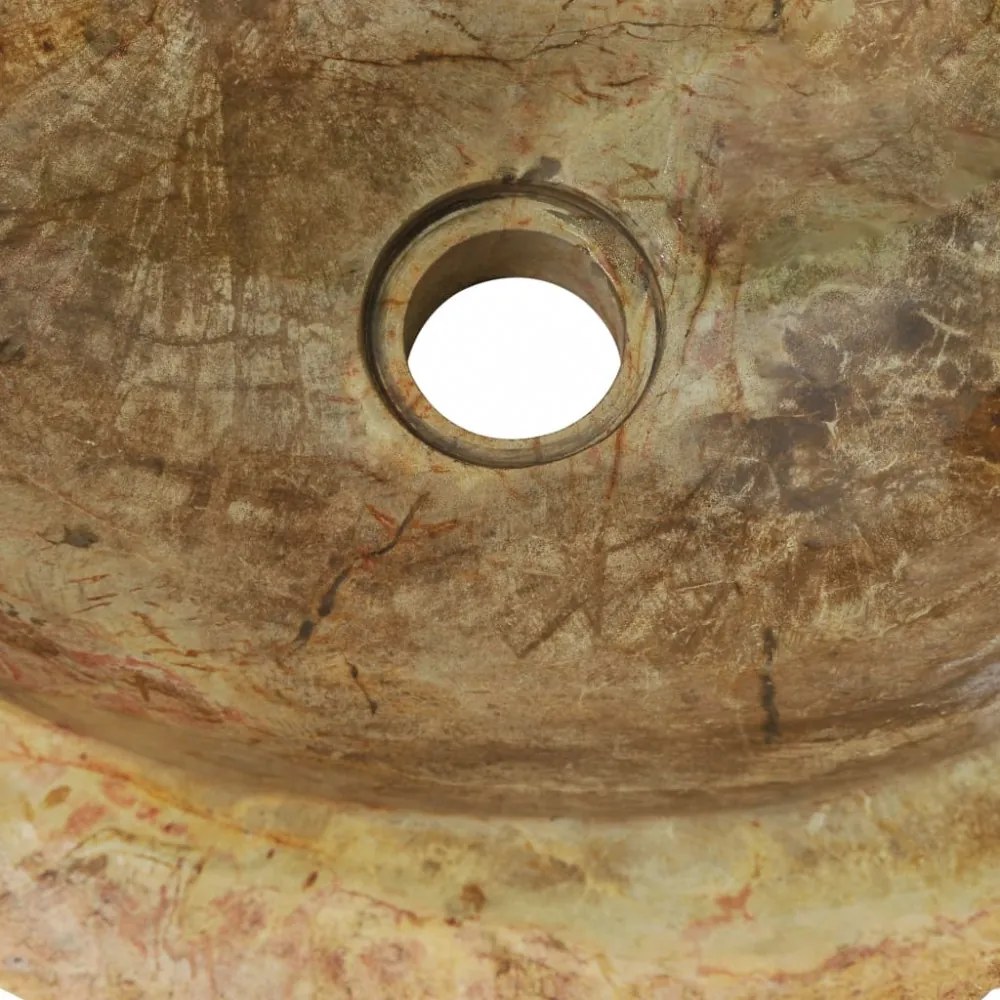 Krémszínű őskő mosdókagyló 45x35x15 cm