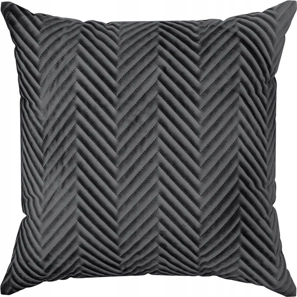 45x45-ös díszpárnahuzat velúr steppelt Sofia fekete