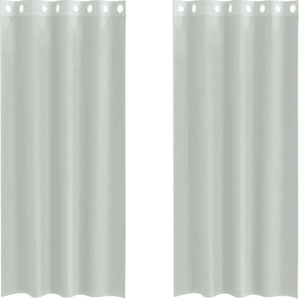 vidaXL 2 db világosszürke fátyolfüggönyök rojtokkal 140x225 cm