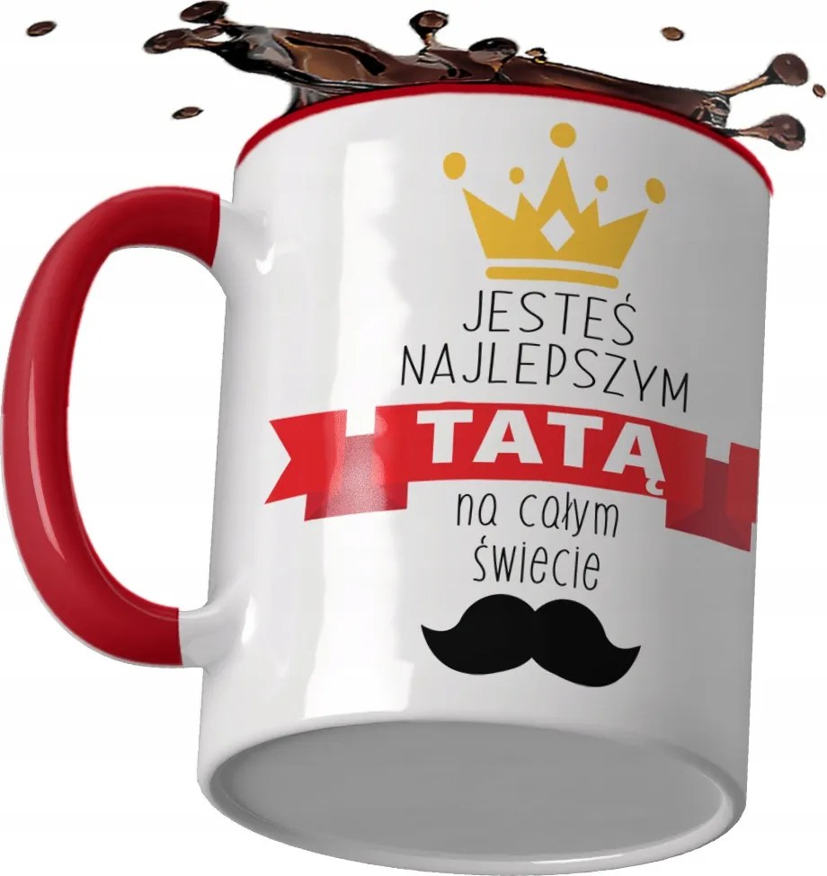 Piros Bögre Ajándék Apák napjára Apa A világ legjobb koronája